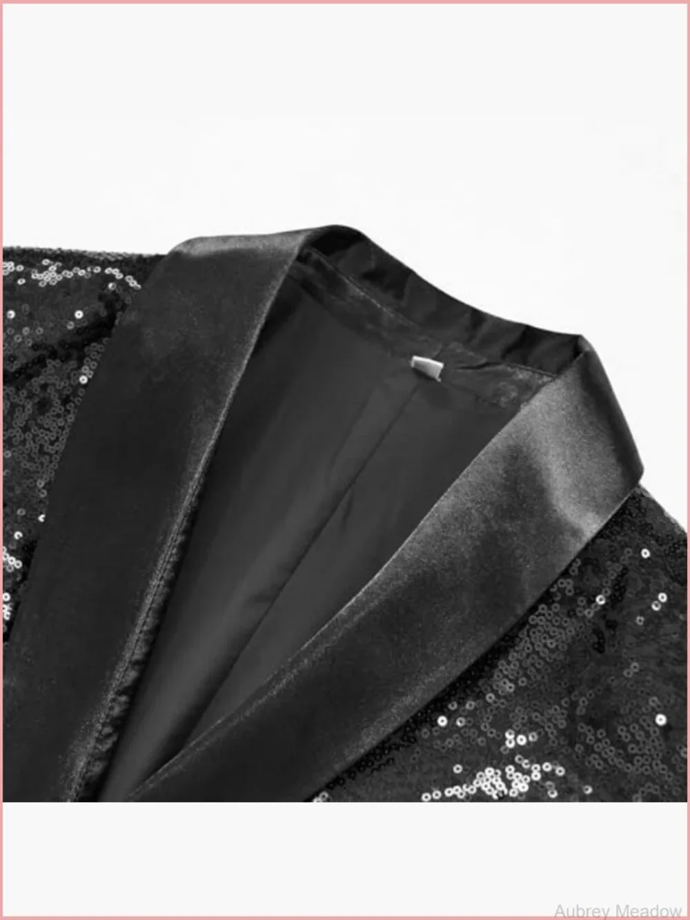 Sequin Blazer Long Sleeve Slim Fit Jacket with Pockets